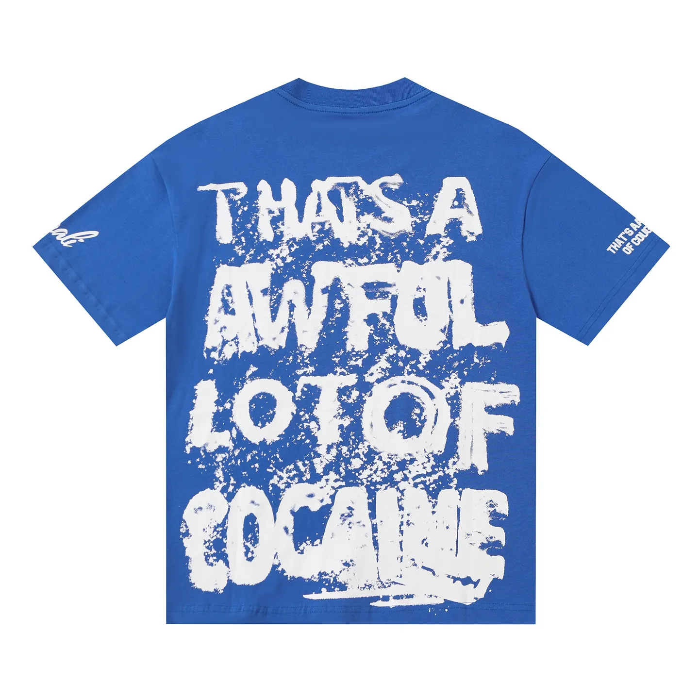 #kleinblue｜That's A AWFUL LOT OF COUGH SYRUP In Stock Real shot American simple trendy brand loose casual T-shirt Fabric (fabric): 32 counts Weight combed double yarn pure cotton Sizes (size): S-M L X L Color (colour): Klein Blue